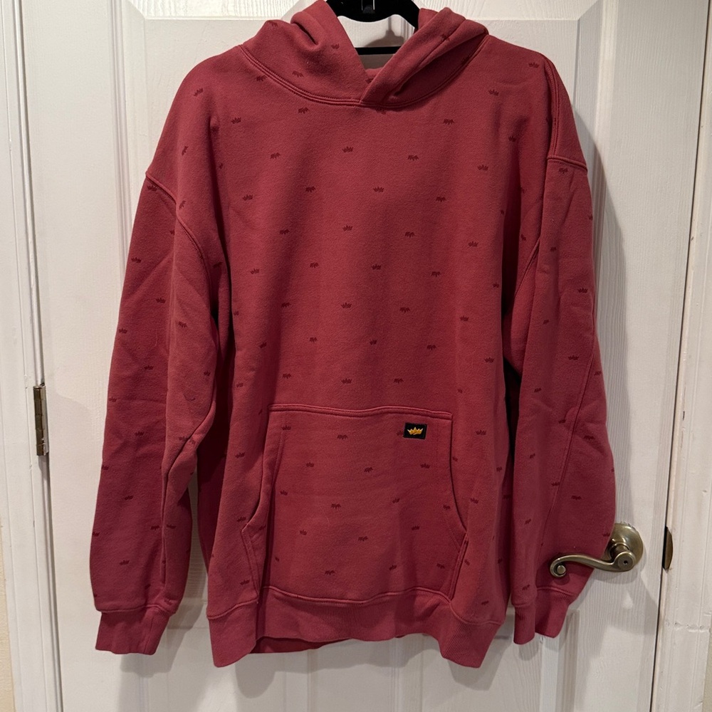 OTK ONE TRUE KING Mens Crown Hoodie in Blossom Pink NWOT